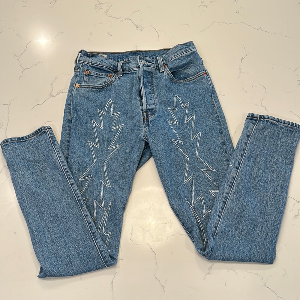 Levi’s 501 Skinny Embroidered Jeans - Size 27W
